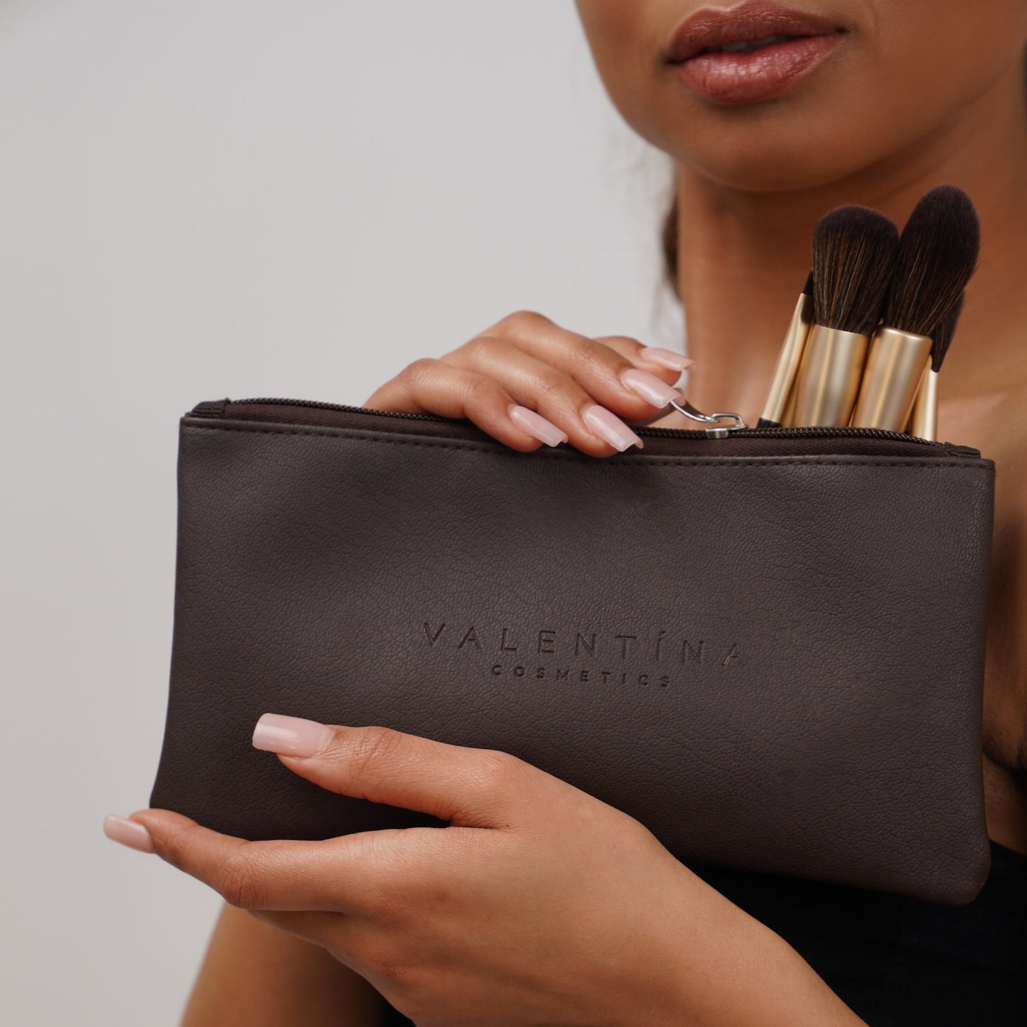 Faux Leather Zipper Bag